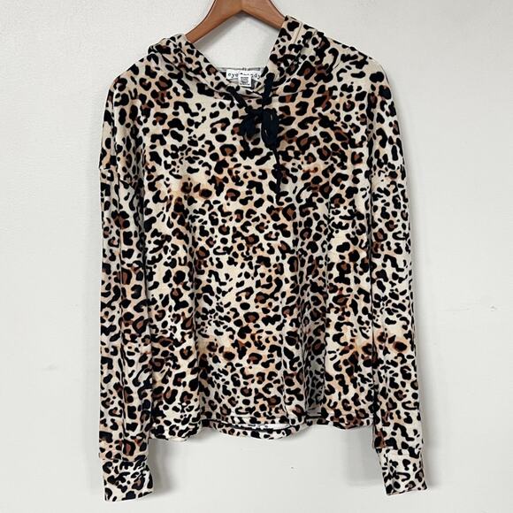 New EYE CANDY Leopard Print Hoodie Drawstring Hood Women’s Plus Size - Picture 1 of 6